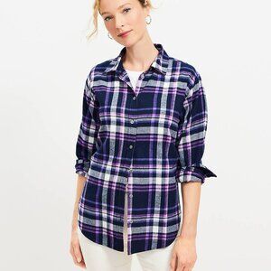 NWT! LOFT Flannel Tunic Shirt, size S (fits S/M)